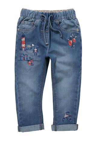 Denim Mid Blue Embellished Jeans (3mths-6yrs)